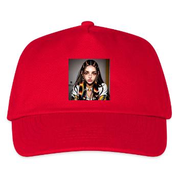 Mehrfarbiges Fantasiegesicht - Kinder Basecap - Rot - Vorne