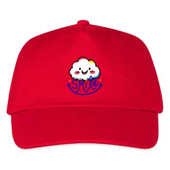 Eine Wolke und ein buntes Lächeln - Kinder Basecap - Rot - Vorne
