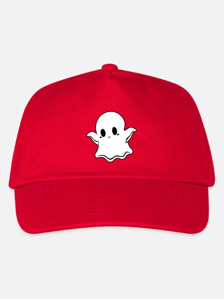 Halloween_T-shirt_Gespenst_spooky_cute_weiss_su - Kinder Basecap - Rot
