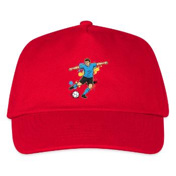 Kicker in a splash of color soccer player - Kids’ Baseball Cap - red - Front