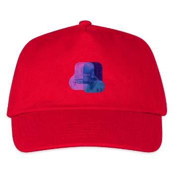 Abstrakte Tech-Schichten – Digitale Kunst in Blau und Pink - Kinder Basecap - Rot - Vorne