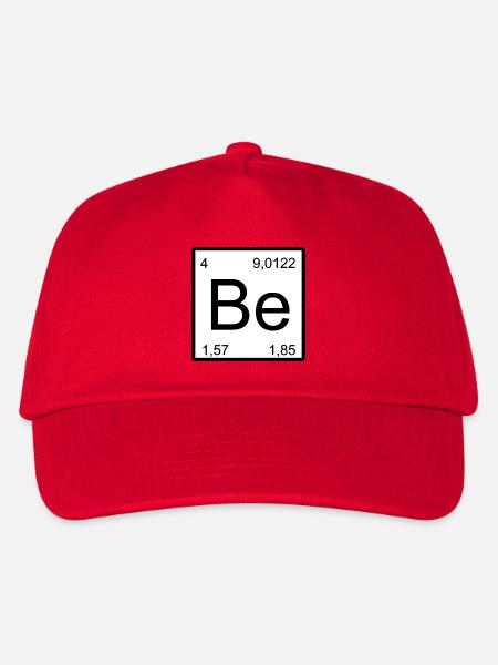 Be Element Style : Modèle de tableau périodique Béryllium - Casquette de baseball Enfant - rouge