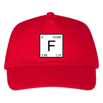F Fluor in a minimalist number grid - Kids’ Baseball Cap - red - Front