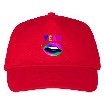 Arc-en-ciel Lip Art YEAH Neon Kiss - Casquette de baseball Enfant - rouge - Devant