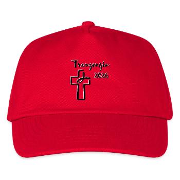 Trauzeugin 2026 Hochzeit Kreuz Fisch - Kinder Basecap - Rot - Vorne