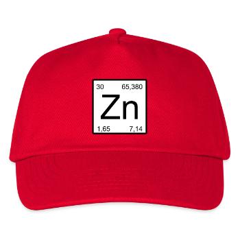 Zink Quadrat Elementdesign - Kinder Basecap - Rot - Vorne