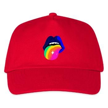 Rainbow Tongue Pop Art Lips - Kids’ Baseball Cap - red - Front