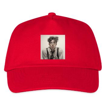 Verträumter Brillenträger Portrait - Kinder Basecap - Rot - Vorne