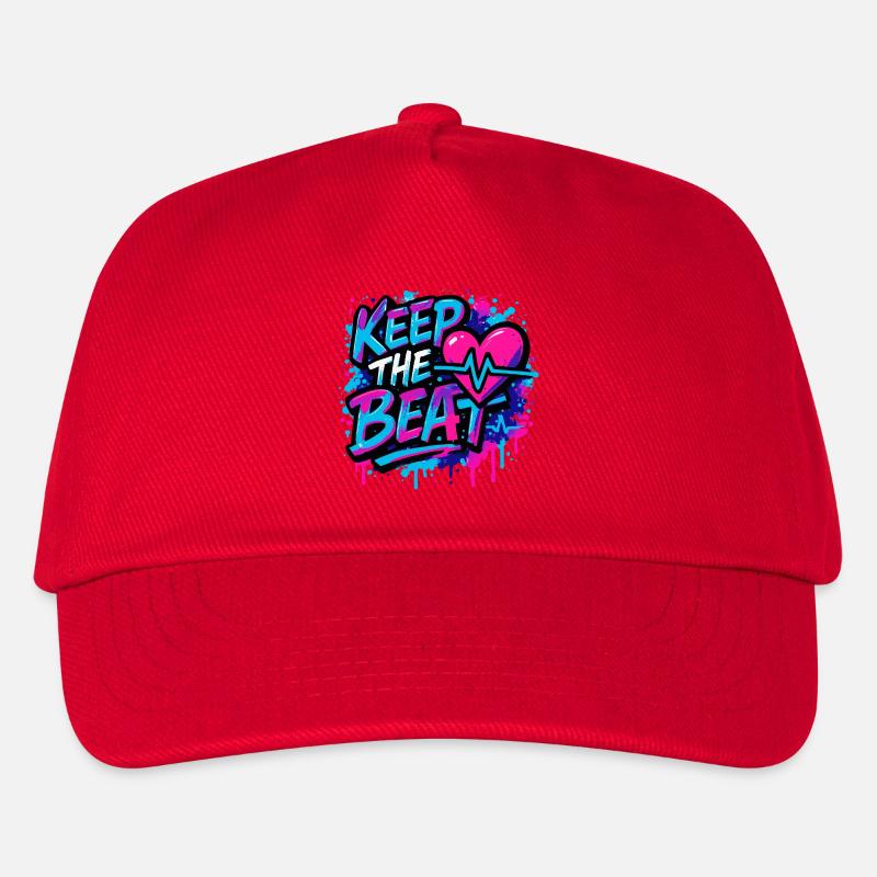 Keep the Beat – Musik Design mit Rhythmus Feeling - Kinder Basecap - Rot