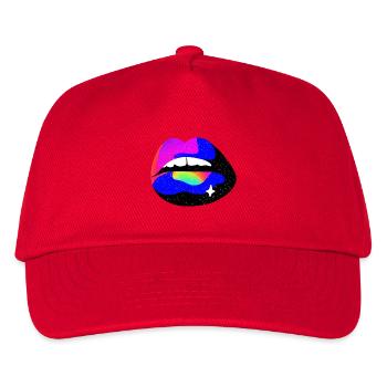 Regenbogen Lippen Nebel - Kinder Basecap - Rot - Vorne