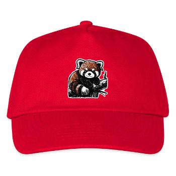 Niedlicher Roter Panda (Kohle/Buntstift) - Kinder Basecap - Rot - Vorne