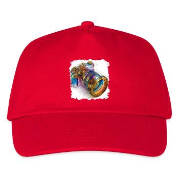 Digitalkamera als CAD-Design Blaupause - Kinder Basecap - Rot - Vorne