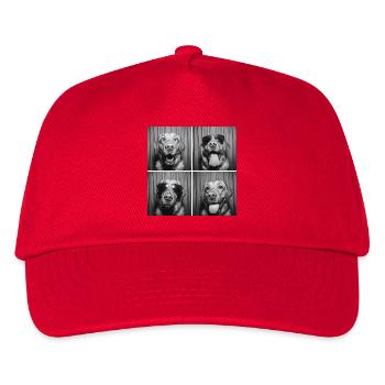 Funny Labrador Dog Retro Photo Booth - Kids’ Baseball Cap - red - Front