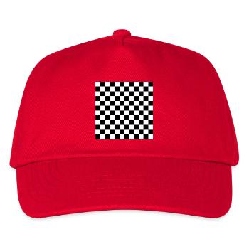 Black and White Chess Square - Kids’ Baseball Cap - red - Front