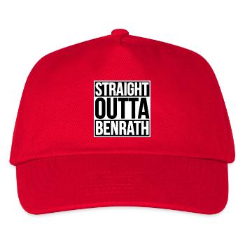 Straight Outta Benrath - Kinder Basecap - Rot - Vorne
