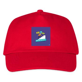 Mein täglicher Sport: motivierende Schimpfwörter - Kinder Basecap - Rot - Vorne