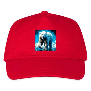 ours blanc - Casquette de baseball Enfant - rouge - Devant