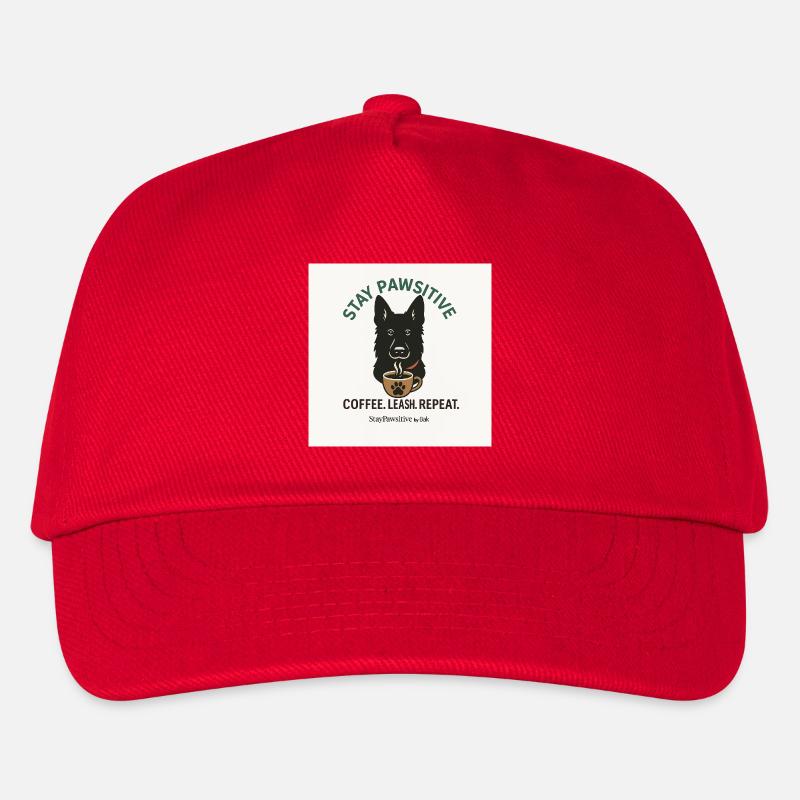 Stay Pawsitive Hund Kaffee Motiv - Kinder Basecap - Rot