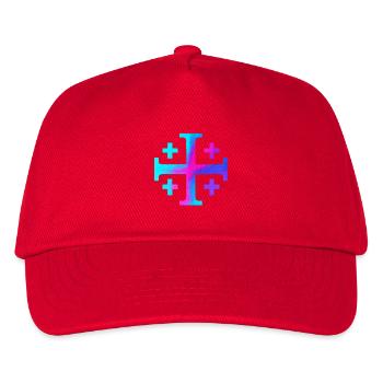 Croix de Kairos (Croix de Jérusalem) – Ciel étoilé - Casquette de baseball Enfant - rouge - Devant