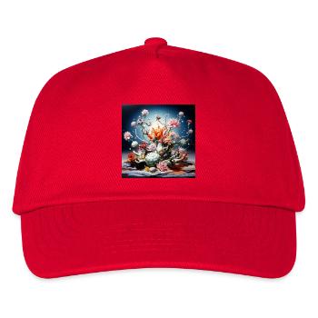 Flower alchemy in neon light - Kids’ Baseball Cap - red - Front