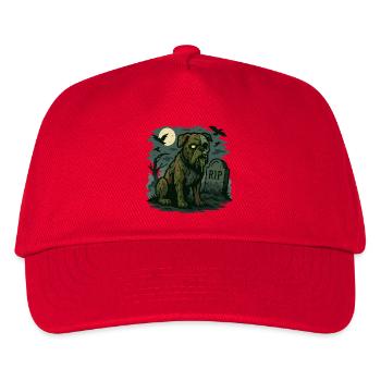 Zombie Bulldogge - Untoter Hund Halloween Design. - Kinder Basecap - Rot - Vorne