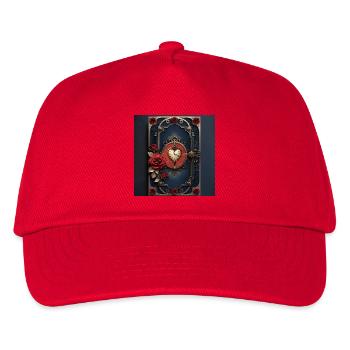 Art Deco Uhr mit Rosen - Kinder Basecap - Rot - Vorne
