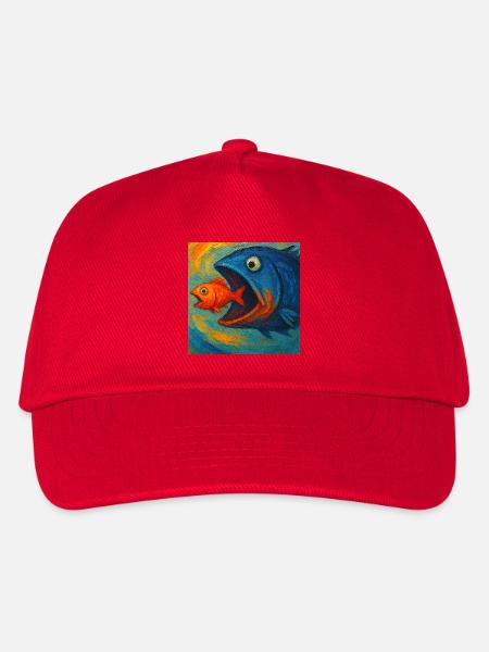 Blaumeerfische auf der Suche nach roten Fischen - Kinder Basecap - Rot