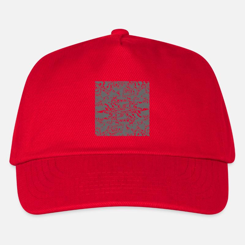 Grey-organic texture - Kids’ Baseball Cap - red