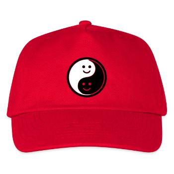 Yin Yang with Smileys | Positive Balance Symbol - Kids’ Baseball Cap - red - Front