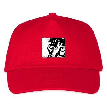 Contrasting Animal Portrait Cat - Kids’ Baseball Cap - red - Front