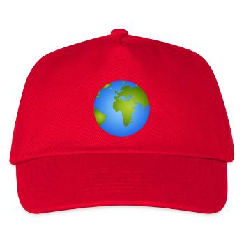Blaue Erde – Stilvolle Weltkugel Illustration - Kinder Basecap - Rot - Vorne