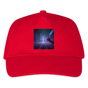 Cyberpunk Baum zeichnen - Kinder Basecap - Rot - Vorne