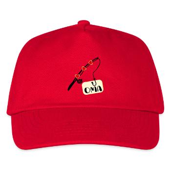 Fishing Rod Fishing Pensioner Grandma - Kids’ Baseball Cap - red - Front