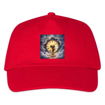 Winged Robot in Celestial Clock - Kids’ Baseball Cap - red - Front