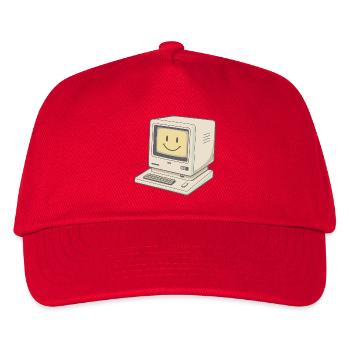 PC Retro Vintage Smile - Kinder Basecap - Rot - Vorne