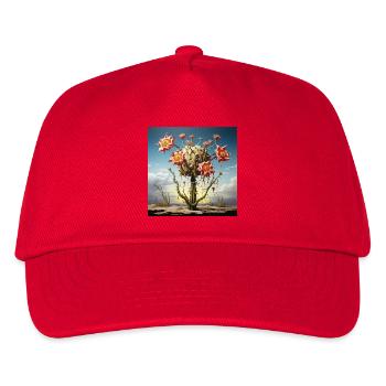 S surreal cactus with huge flowers - Kids’ Baseball Cap - red - Front