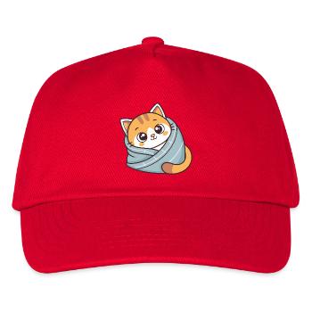 Süßer Kätzchenblauer Schal - Kinder Basecap - Rot - Vorne