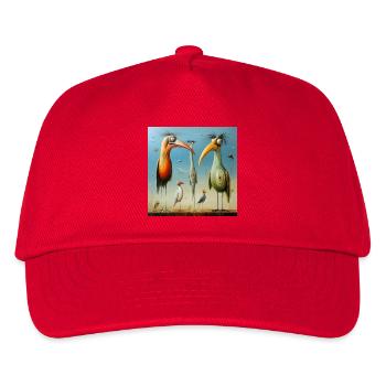 Surreal flock of birds on the beach - Kids’ Baseball Cap - red - Front
