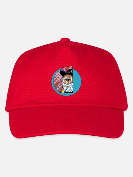 Patriotischer bärtiger Vater – Americana-Porträt - Kinder Basecap - Rot