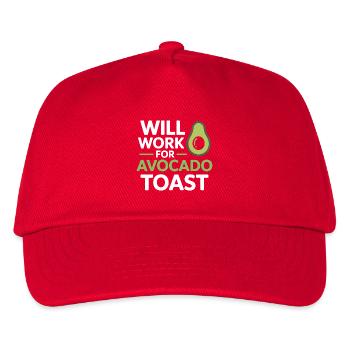 Will Work For Avocado Toast Dietitian Expert  - Kids’ Baseball Cap - red - Front