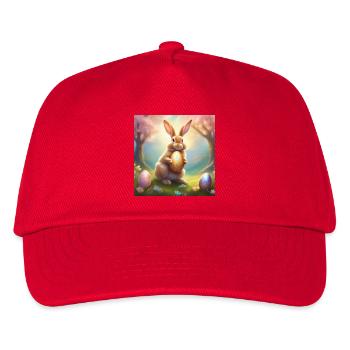 Frühlingshase mit Goldosterei - Kinder Basecap - Rot - Vorne