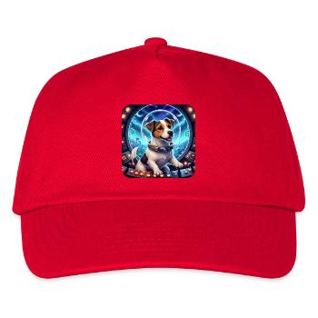 Kosmischer Welpe in der Raumkapsel - Kinder Basecap - Rot - Vorne