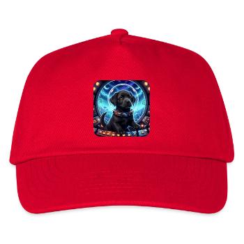 Kosmischer Welpe im Space Cockpit - Kinder Basecap - Rot - Vorne