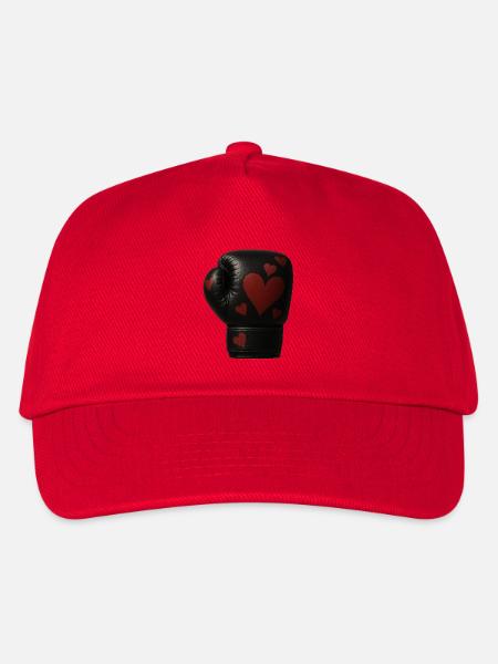 Boxhandschuh mit Herzen - Kinder Basecap - Rot