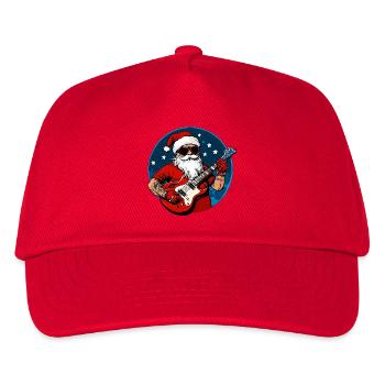 Gitarrist Weihnachtsmann - Kinder Basecap - Rot - Vorne