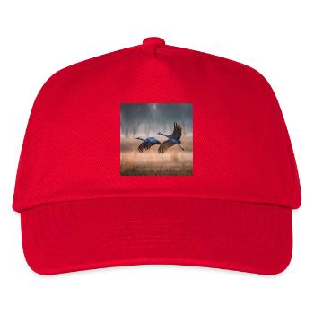 Cranes Morning Mist Migratory Birds Golden Light - Kids’ Baseball Cap - red - Front