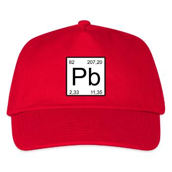 Pb Symbol Periodenschild - Kinder Basecap - Rot - Vorne