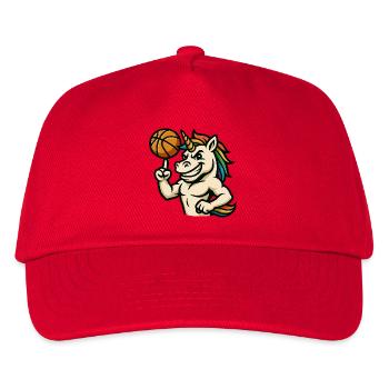 Basketball Unicorn Rainbow Spin - Kids’ Baseball Cap - red - Front