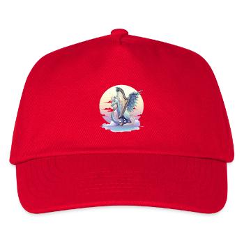 Pegasus mit Harfe am Abend - Kinder Basecap - Rot - Vorne