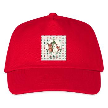 Happy Pawlidays Winter Tierwelt - Kinder Basecap - Rot - Vorne